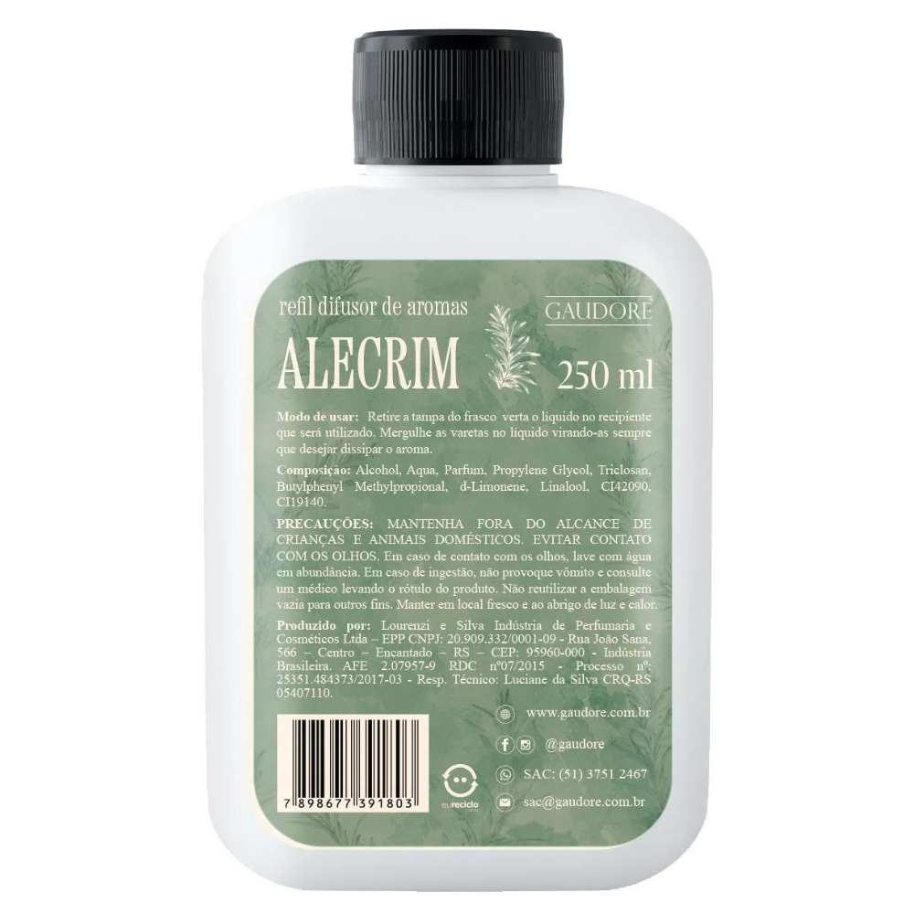 Refil de Difusor de Varetas 250ml - Gaudore
