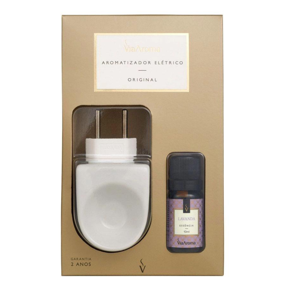 Aromatizador Difusor Elétrico Bivolt Porcelana com Essencia de Lavanda - Via Aroma
