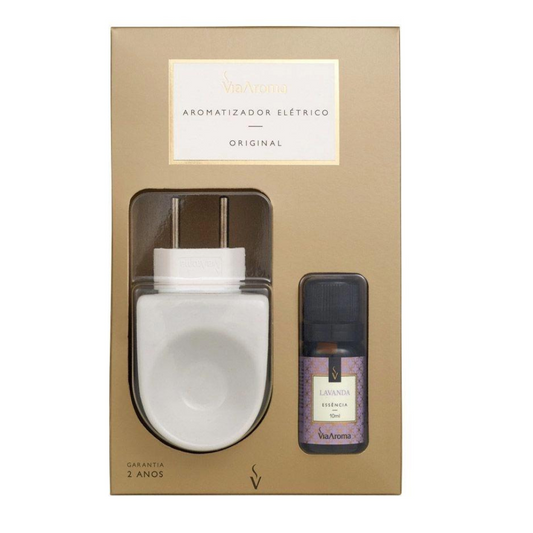 Aromatizador Difusor Elétrico Bivolt Porcelana com Essencia de Lavanda - Via Aroma