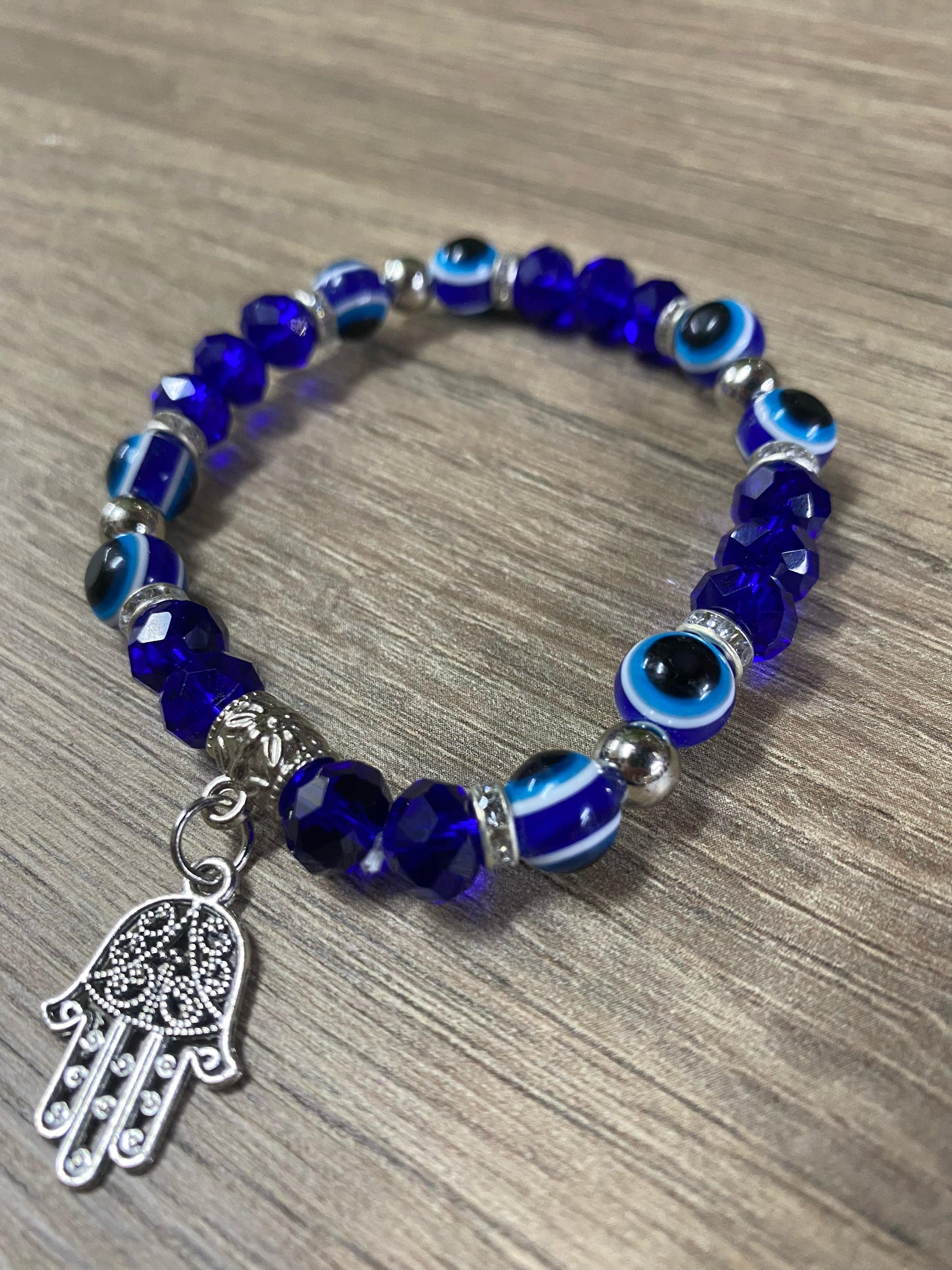 Pulseira de Olho Grego com Mão de Hamsa