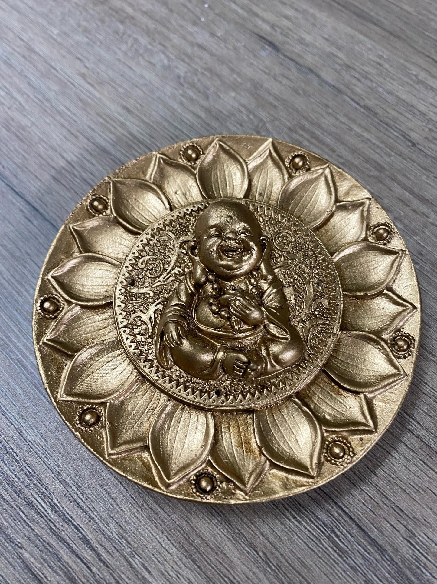 Incensário Prato Simples Dourado