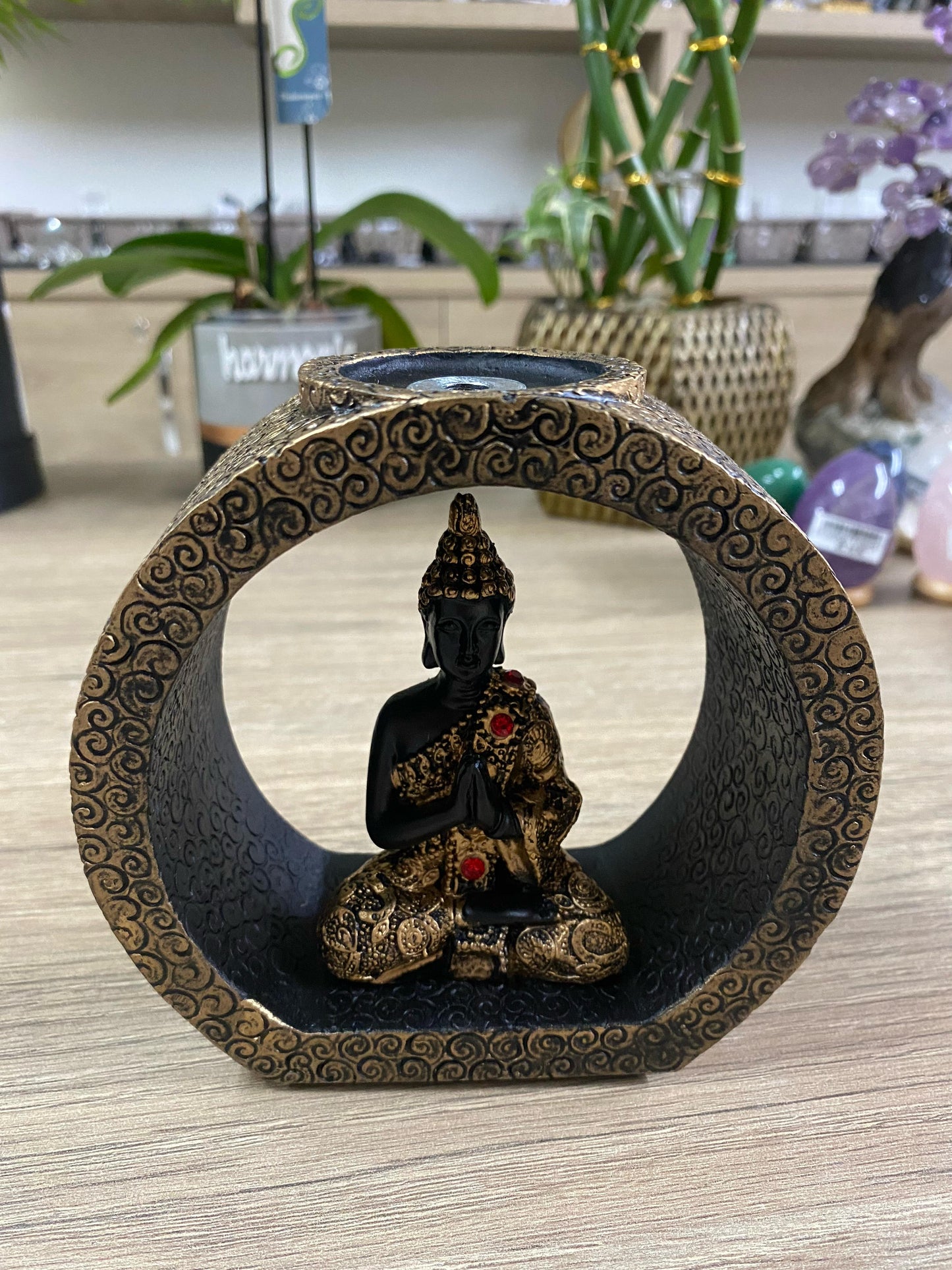 Incensário cascata Buda Meditando