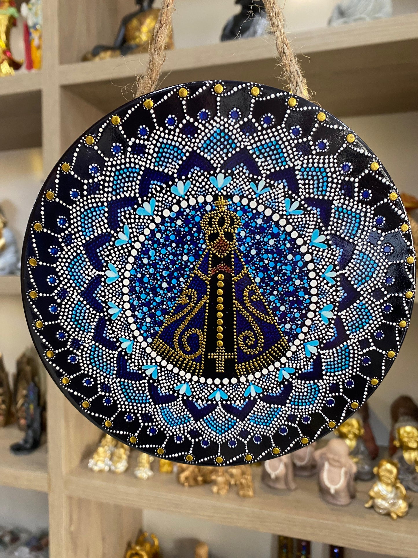 Mandala de Nossa Senhora Aparecida em Porcelana para Porta