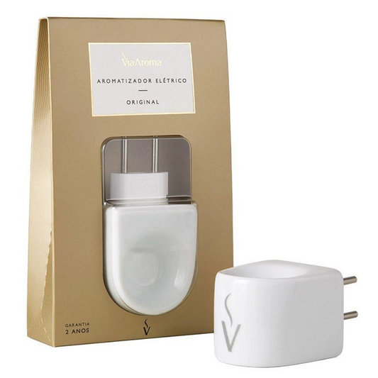 Aromatizador Difusor Elétrico Bivolt Porcelana Branco - Via Aroma