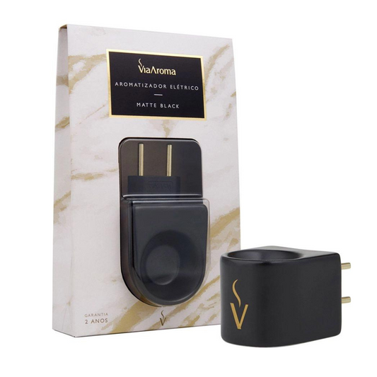 Aromatizador Difusor Elétrico Bivolt Porcelana Preto - Via Aroma