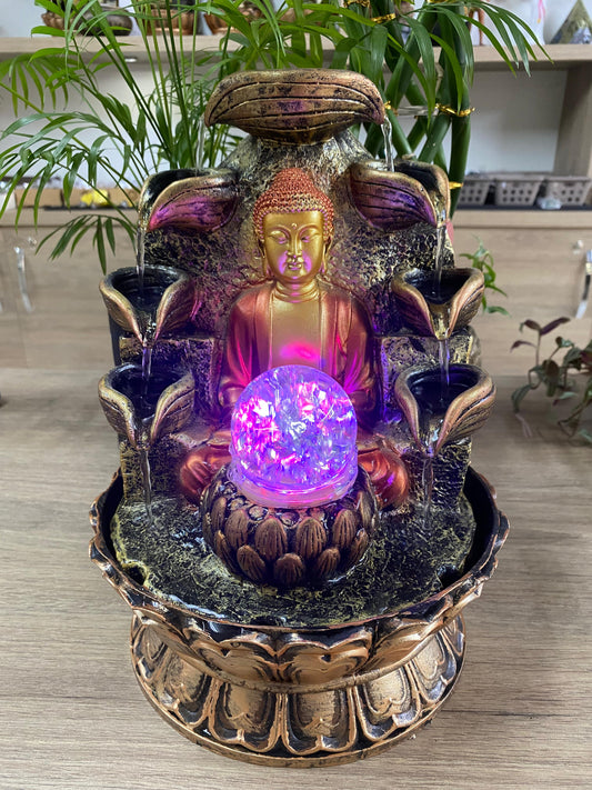 Fonte de Água Buda Dourado/Bronze - M