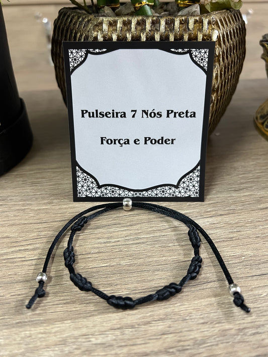 Pulseira 7 Nós Preta – Força, Proteção e Poder Espiritual