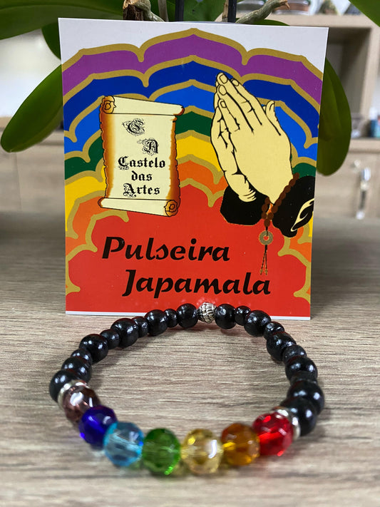 Pulseira Preta com 7 Chakras