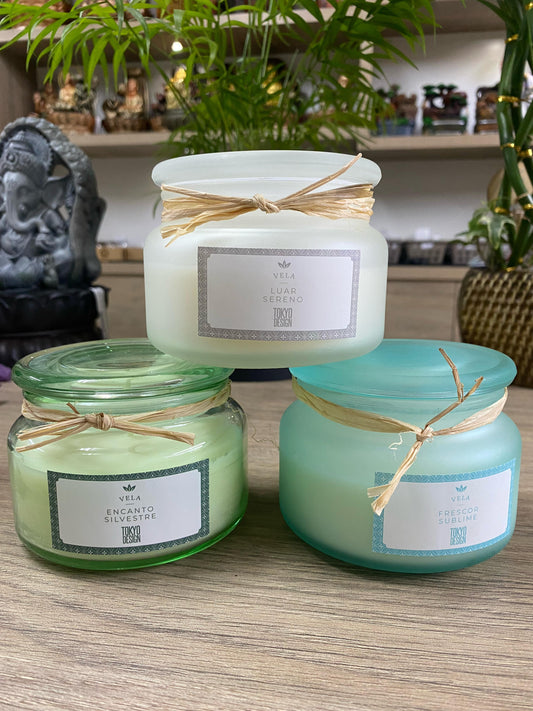 Velas Aromáticas 200g - Tampa de Vidro