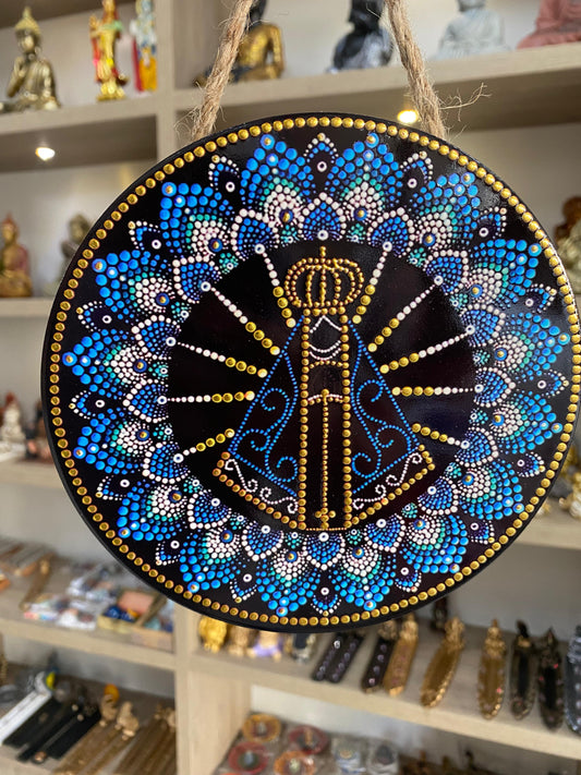 Mandala de Nossa Senhora Aparecida em Porcelana para Porta