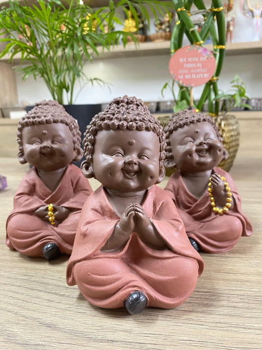 Trio de Budas Marrom - M